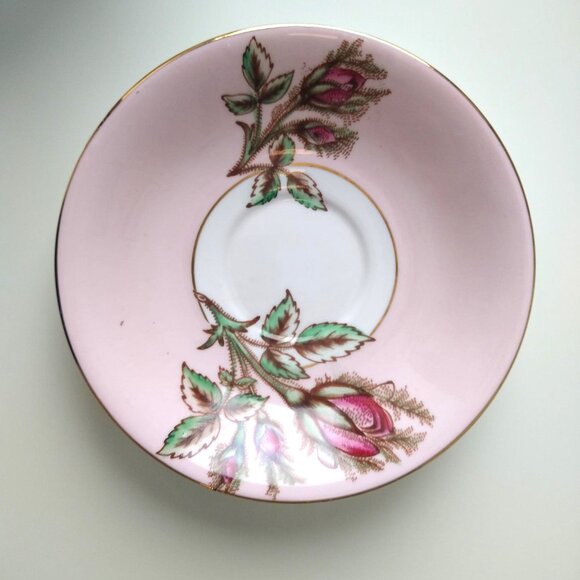 *RARE* Taylor & Kent Longton England Rose Moss Tea Cup & Saucer - Picture 5 of 8